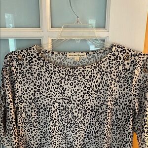 Above and Beyond Women's Leopard Print Blouse - Black and White